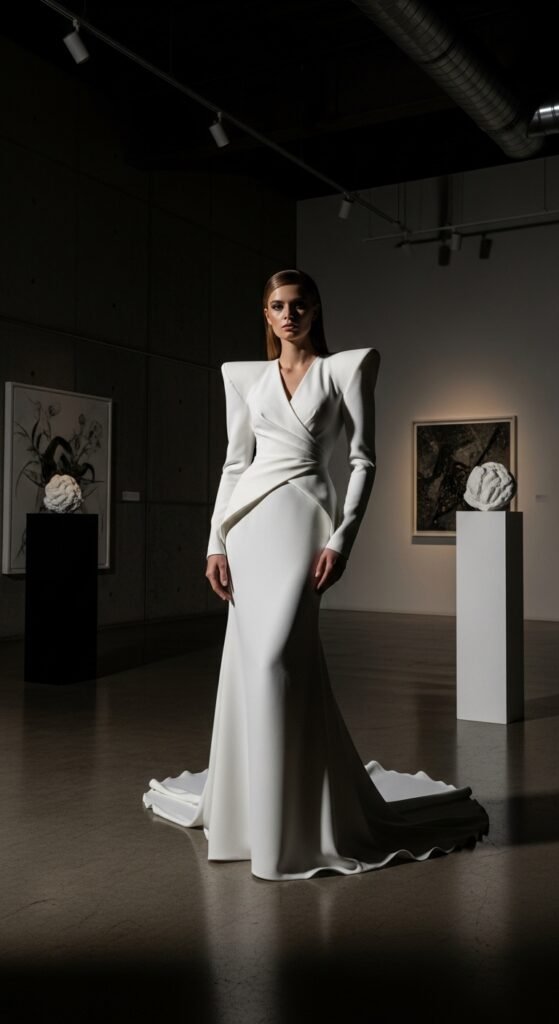 Structured Modern Wedding Dresses with Sleeves