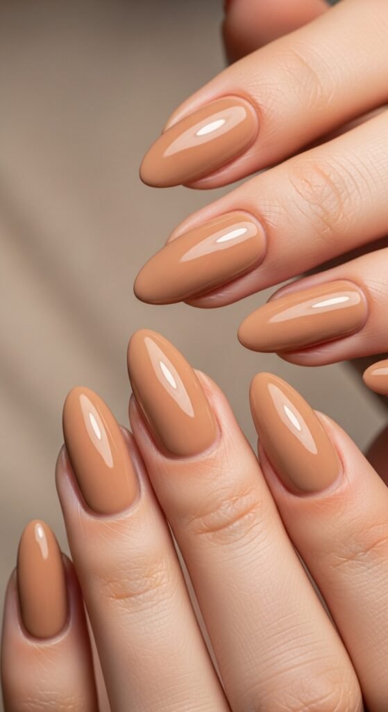 Warm Sand-Tone Nails