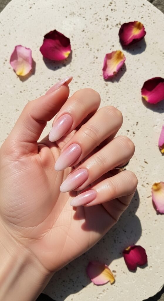 Nude Pink Ombre Nails