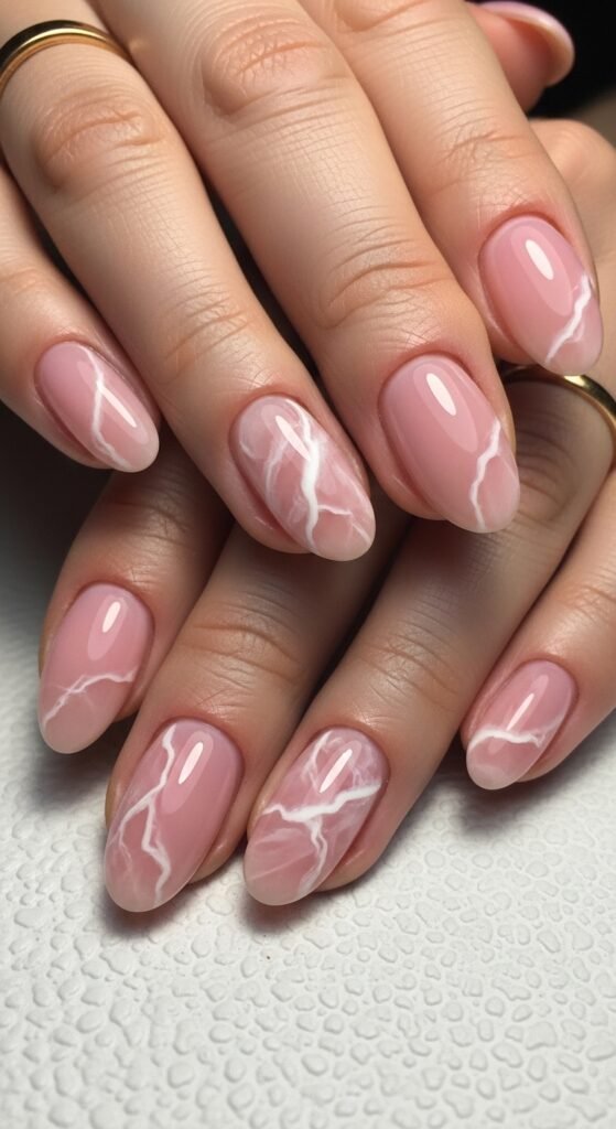 Rose Quartz-Inspired Nails