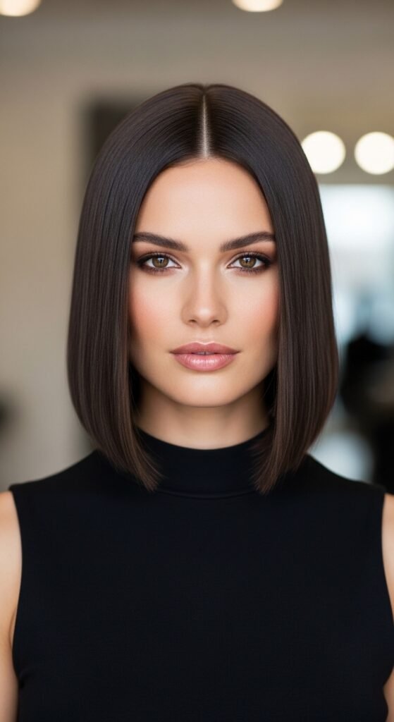 Sleek Blunt Long Bob
