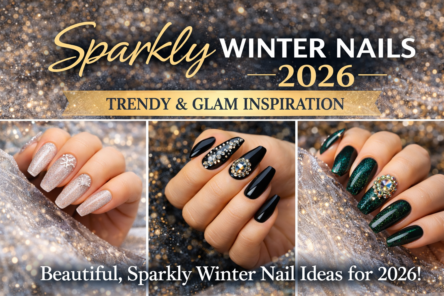 Sparkly Winter Nails