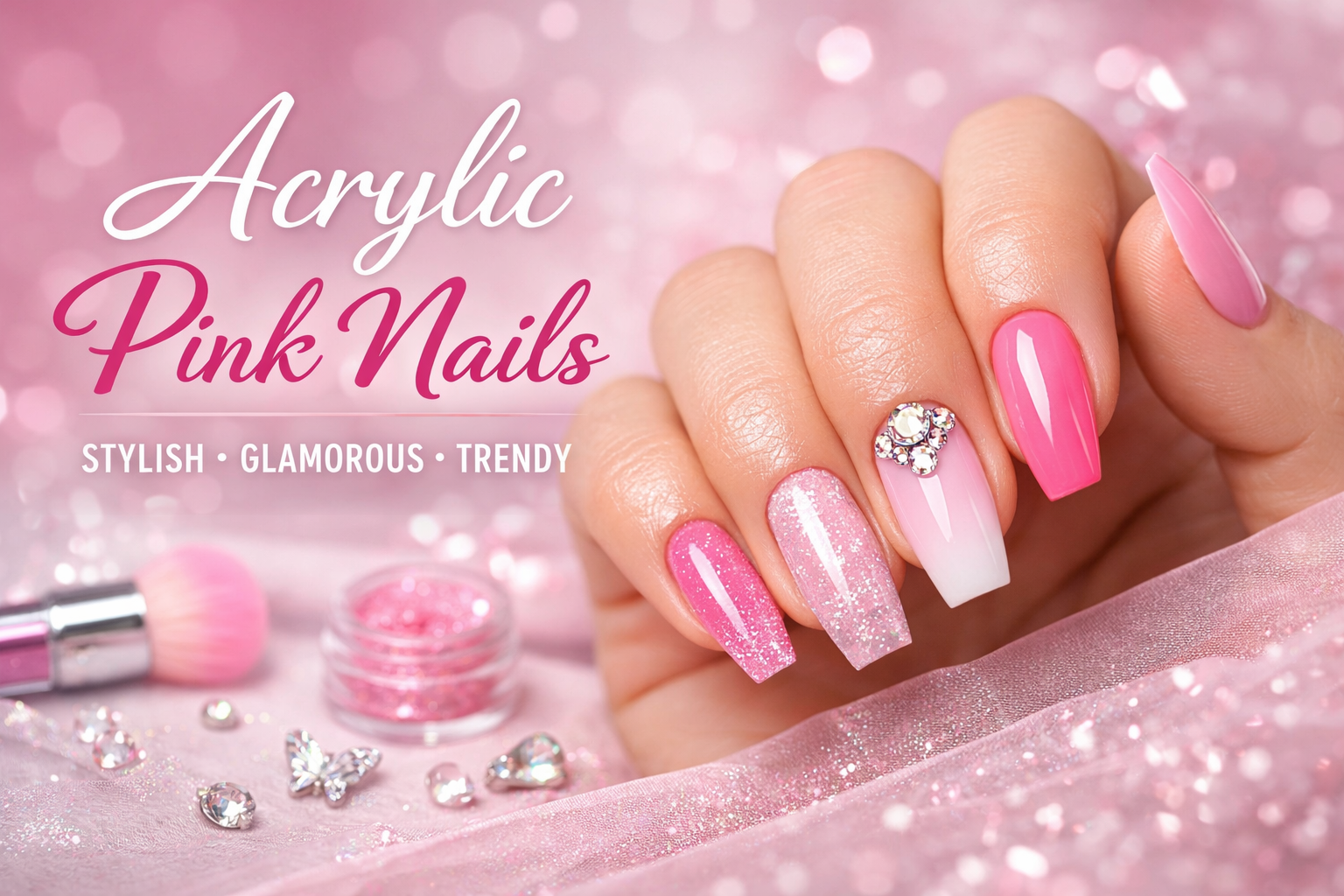 Acrylic Pink Nails