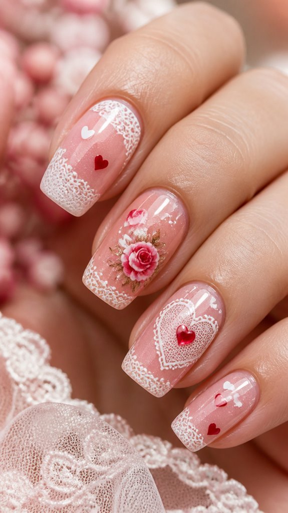 effortless romantic nail art