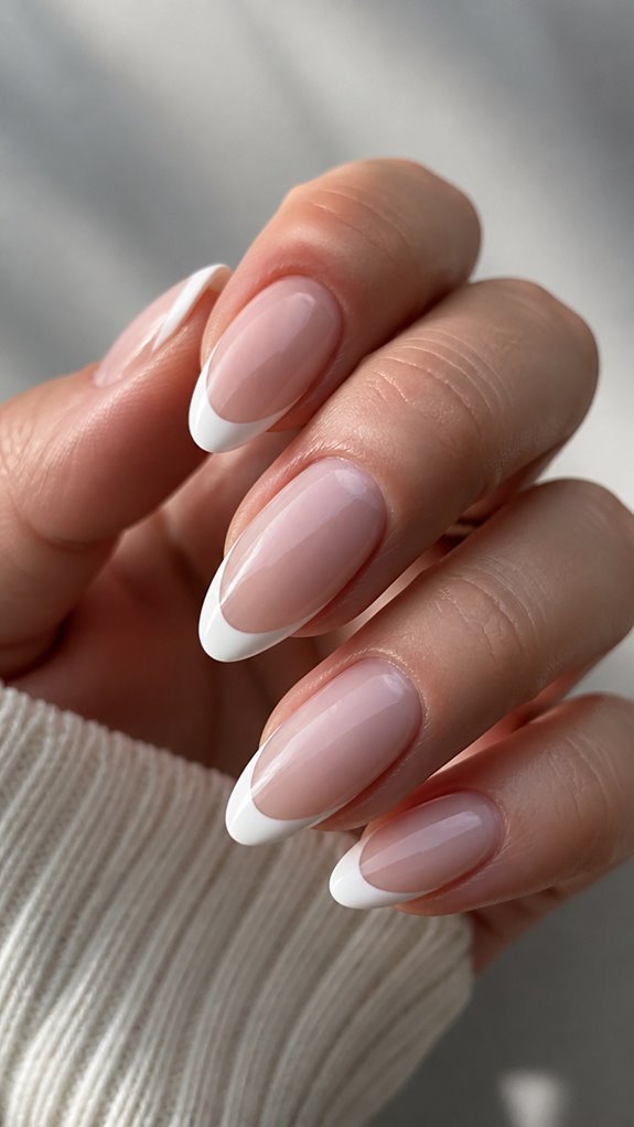 elegant milky white tips