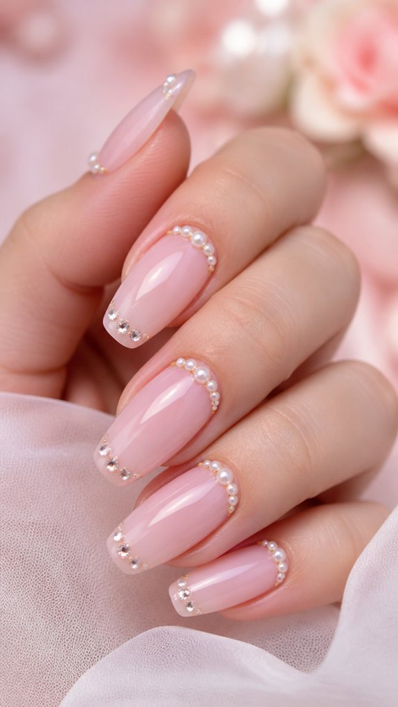 elegant pearl and rhinestone accents
