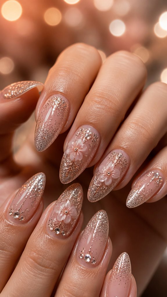 glamorous sparkling nail designs