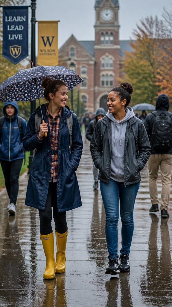 layered rainy day style