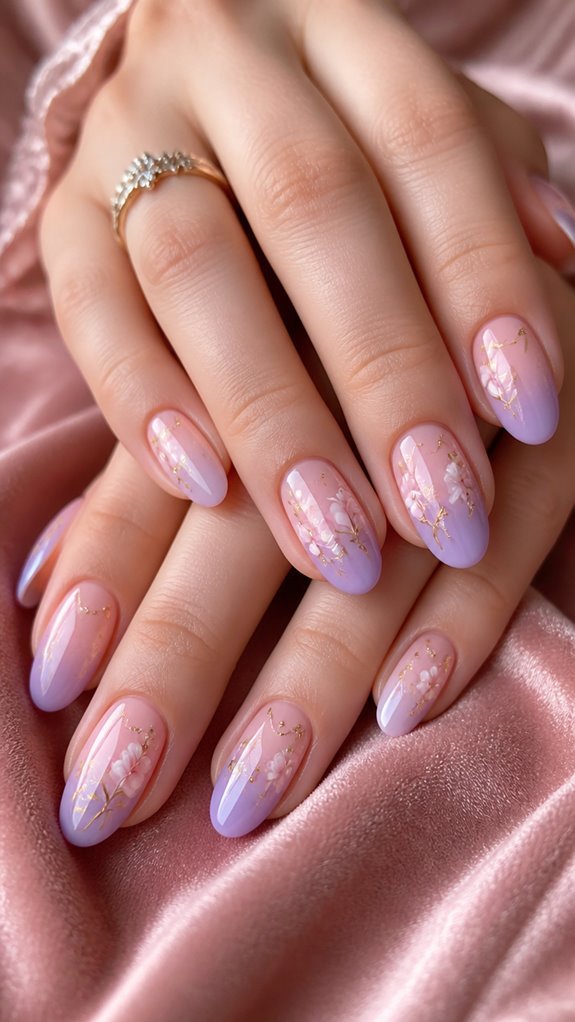 romantic floral nail designs