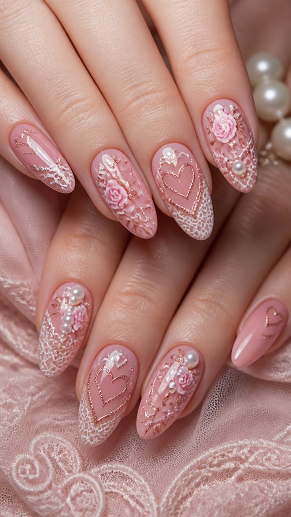 romantic nail art fusion