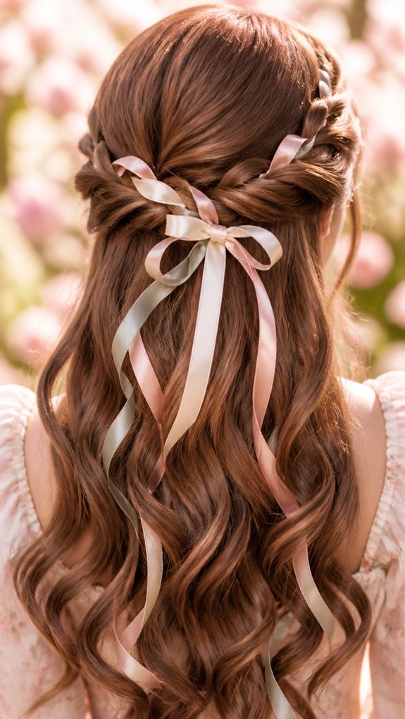 romantic ribbons in hair