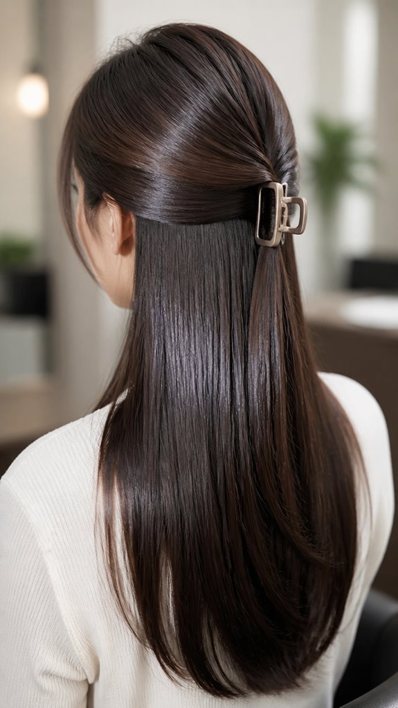 shiny healthy straight hair