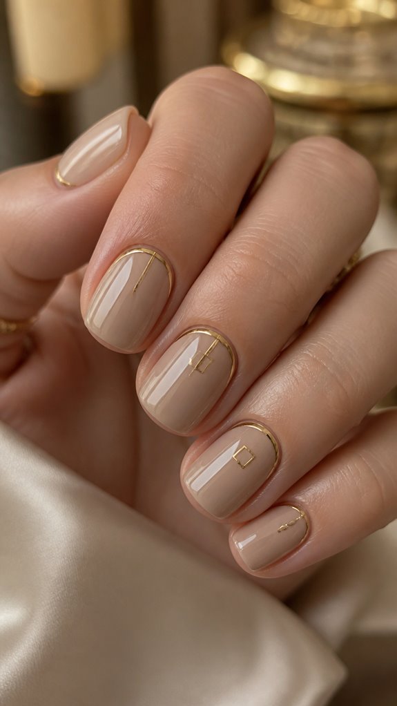 subtle metallic nail accents
