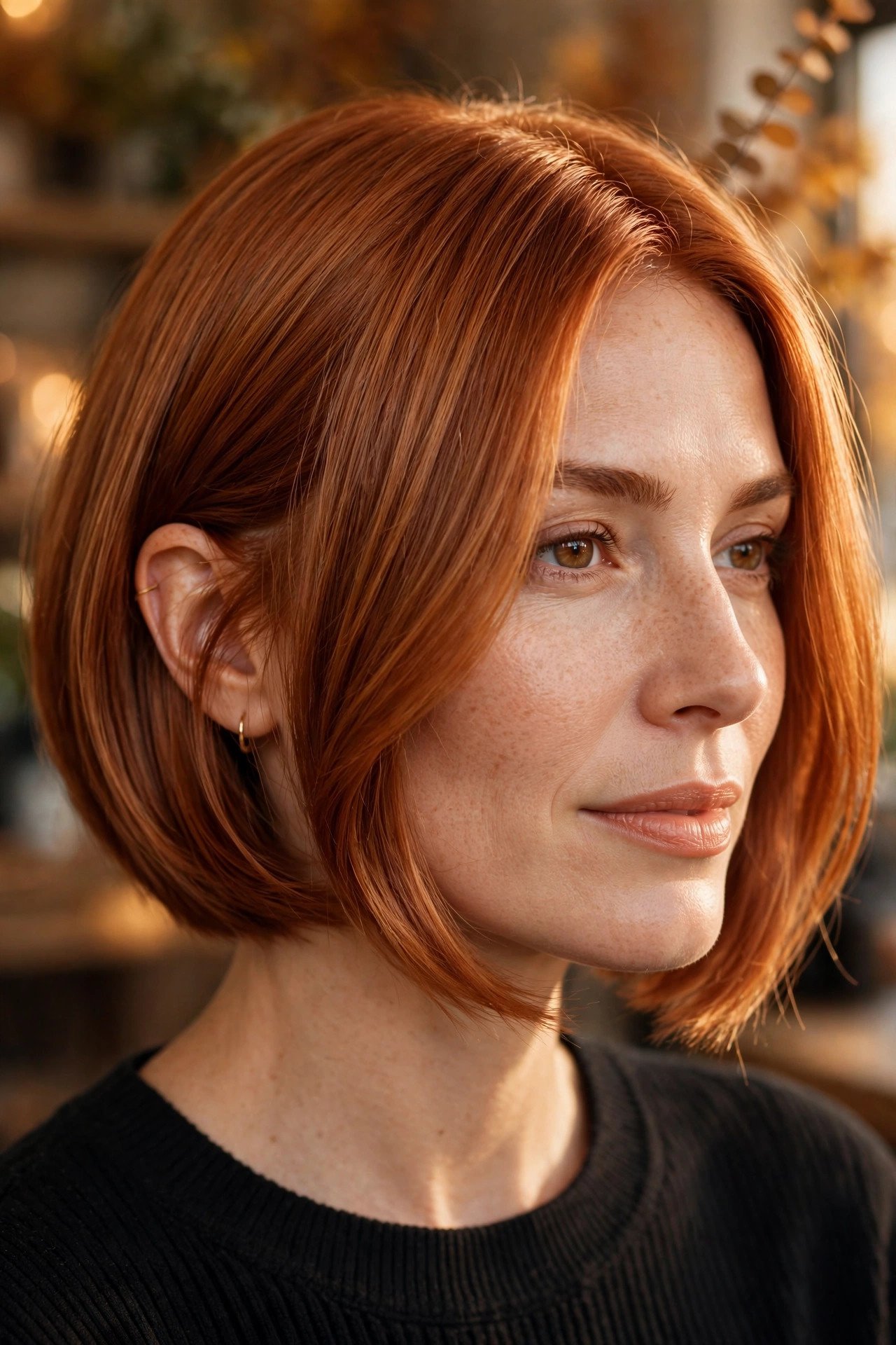 Copper penny bob haircut