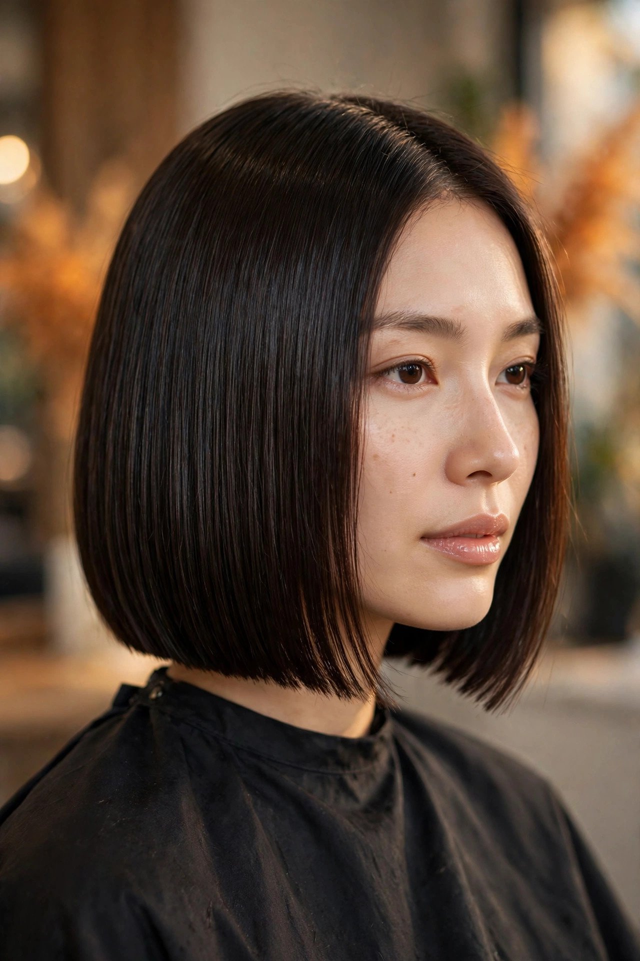 Sleek glass bob haircut